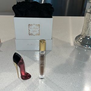 Carolina Herrera good girl and Kayali yum pistachio perfumes